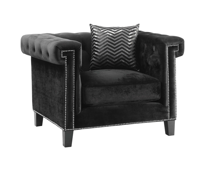 Reventlow - Black - 3pc Living Room Set - Ornate Home