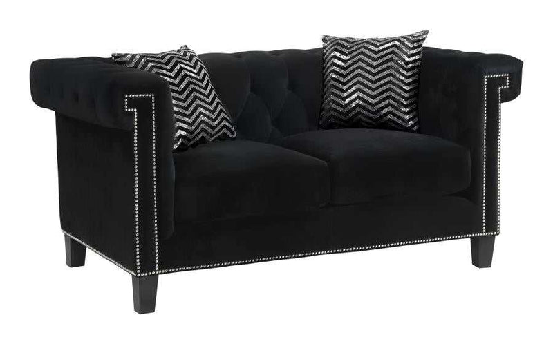 Reventlow - Black -  Loveseat - Ornate Home