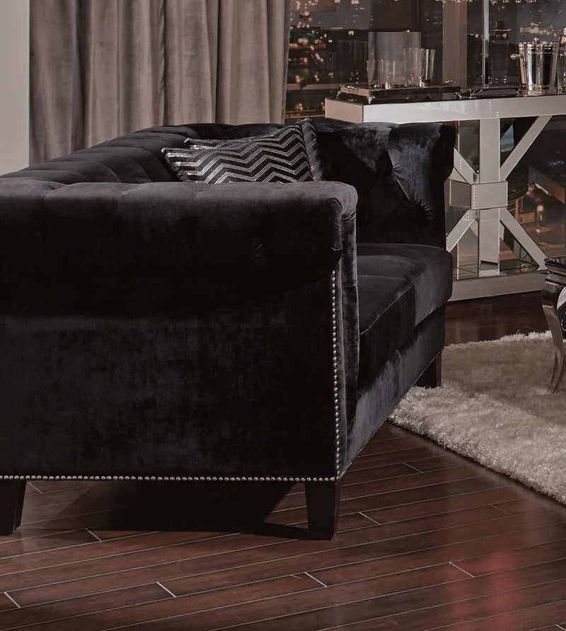 Reventlow - Black -  Loveseat - Ornate Home