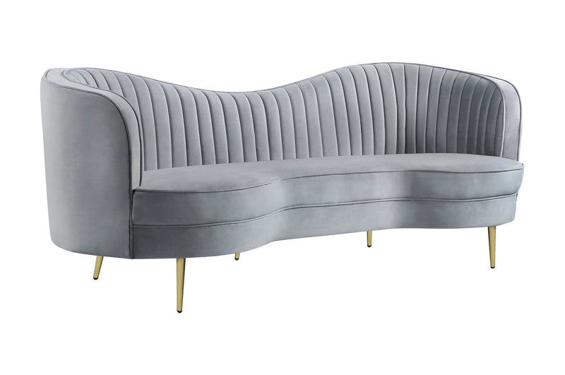 Sophia - Grey & Gold - Stationary Sofa - Ornate Home