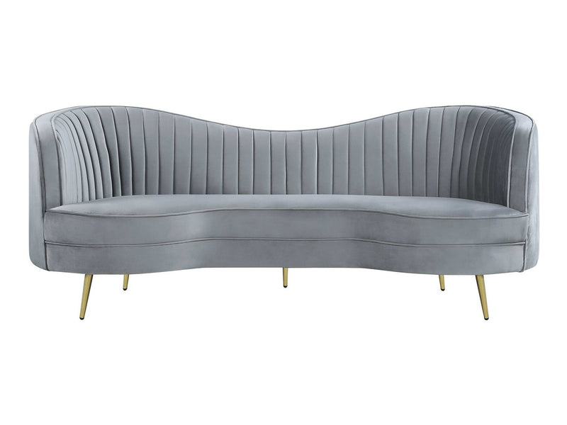 Sophia - Grey & Gold - Stationary Sofa - Ornate Home