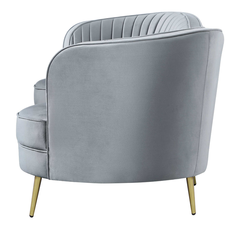 Sophia - Grey & Gold - Stationary Loveseat - Ornate Home