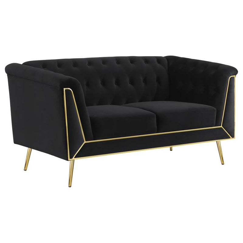 Holly Black & Gold 2pc Living Room Set