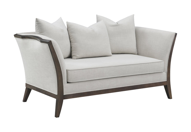 Lorraine Beige Upholstered Sofa & Loveseat w/ Flared Arms