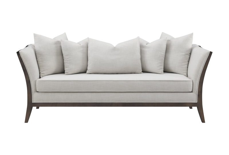 Lorraine Beige Upholstered Sofa w/ Flared Arms