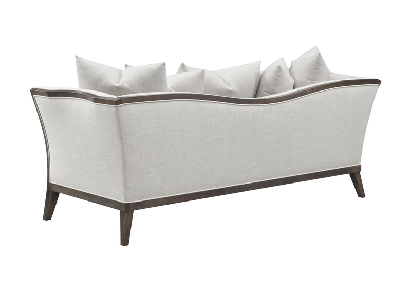 Lorraine Beige Upholstered Sofa w/ Flared Arms