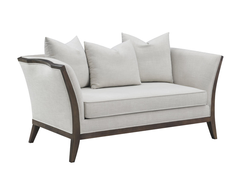 Lorraine Beige Upholstered Loveseat w/ Flared Arms