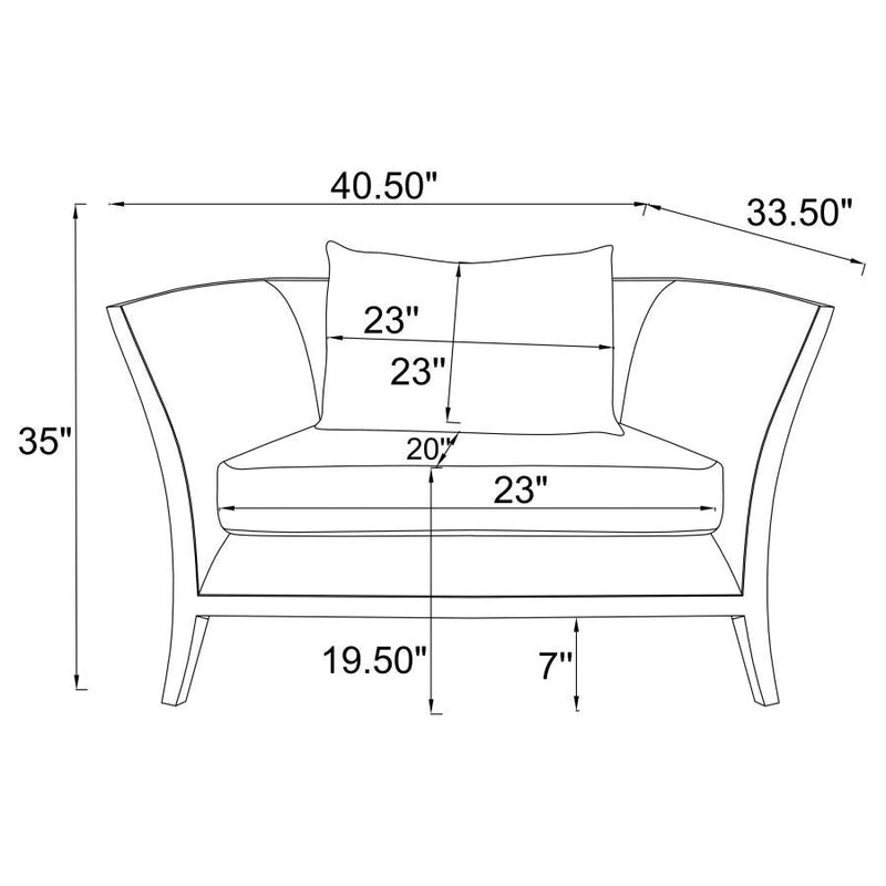 Lorraine Beige Upholstered Chair w/ Flared Arms