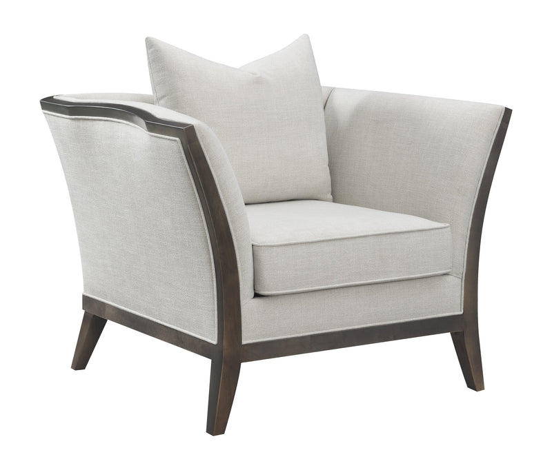 Lorraine Beige Upholstered Chair w/ Flared Arms