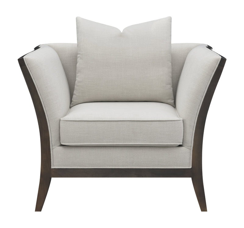 Lorraine Beige Upholstered Chair w/ Flared Arms