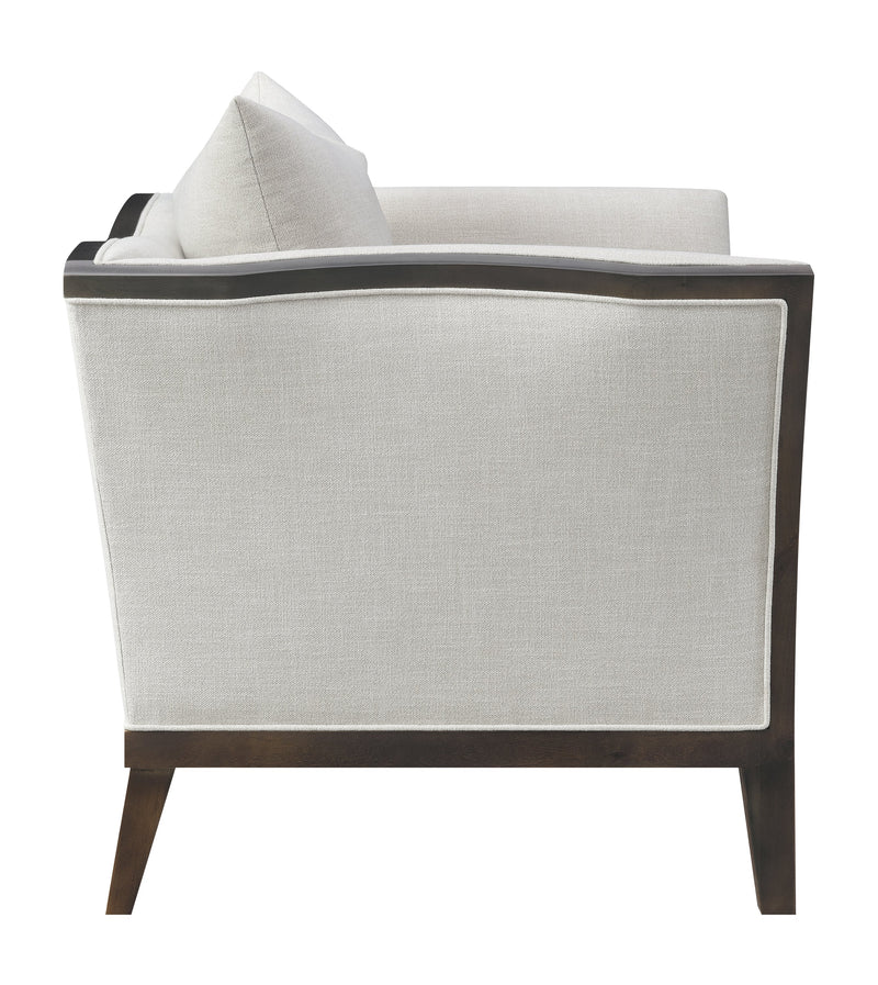 Lorraine Beige Upholstered Chair w/ Flared Arms