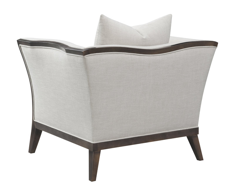 Lorraine Beige Upholstered Chair w/ Flared Arms