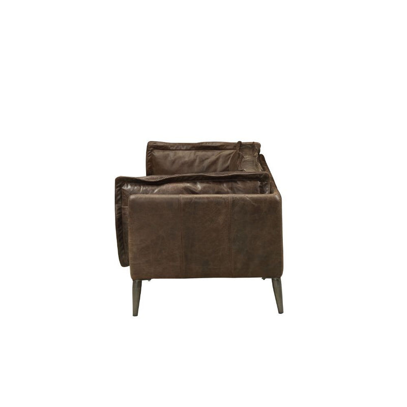 Porchester Distress Chocolate Top Grain Genuine Leather Sofa