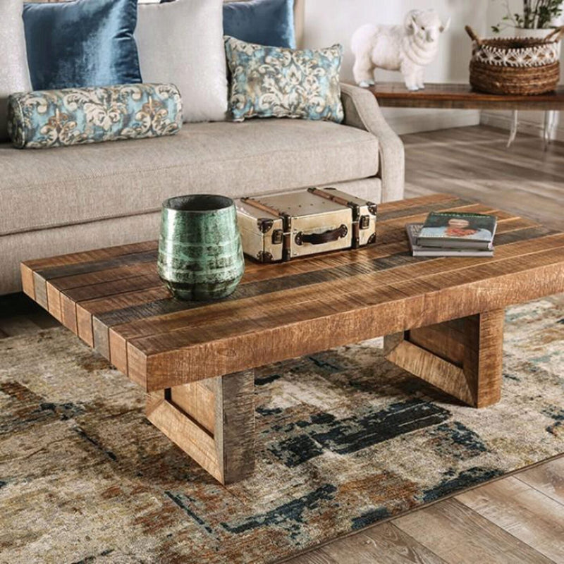 Galanthus Rustic Weathered Light Natural Coffee Table