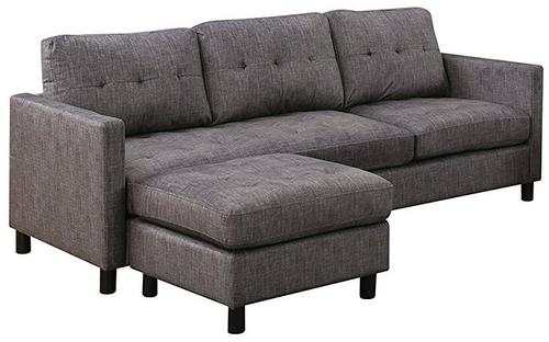 Ceasar - Gray - Sectional Sofa, Chair & Ottoman - Ornate Home