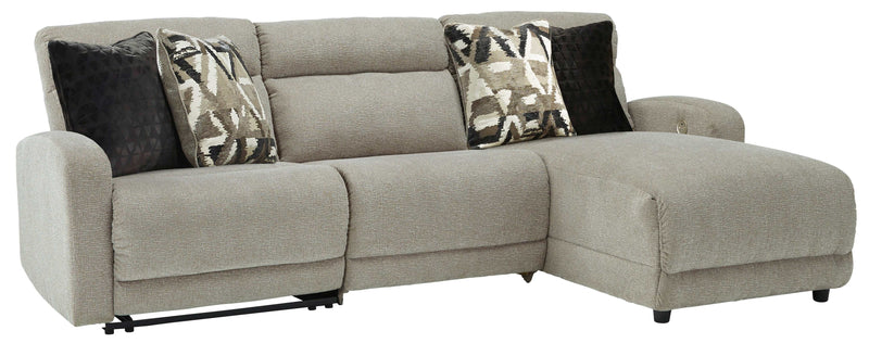 Colleyville - Stone - 3pc Power Recliner Sectional w/ LAF Chaise - Ornate Home