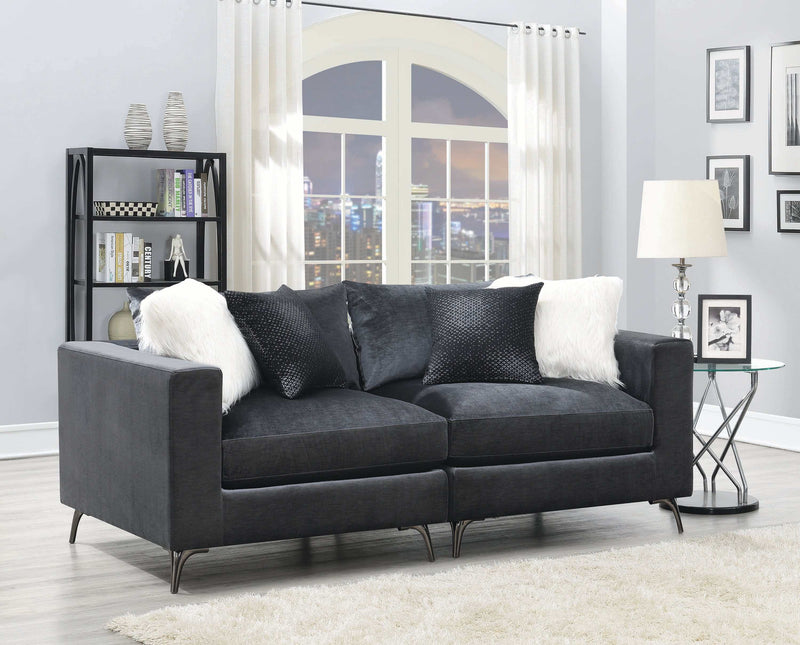 Schwartzman - Charcoal Velvet - Modular Sectional Units - Create your own Style - Ornate Home