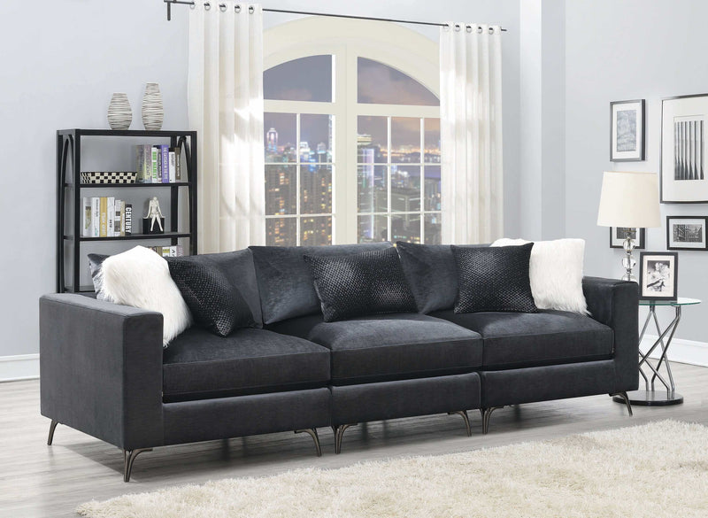 Schwartzman - Charcoal Velvet - Modular Sectional Units - Create your own Style - Ornate Home