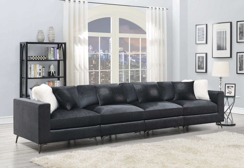 Schwartzman - Charcoal Velvet - Modular Sectional Units - Create your own Style - Ornate Home