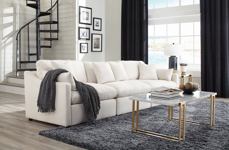 Pluma Ivory Fabric Modular Sectional Pre Sets