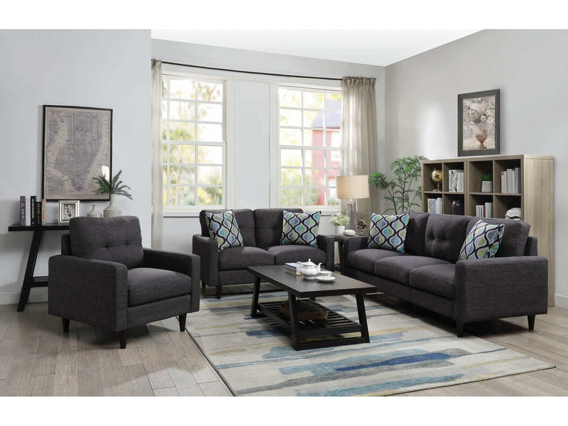 Watsonville - Grey - 3pc Stationary Living Room Set - Ornate Home