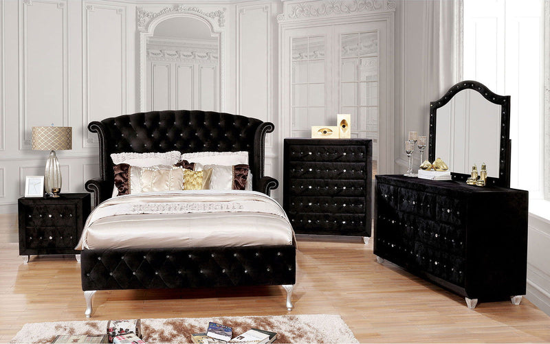 Alzire Black Queen Bed