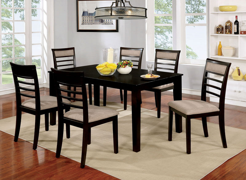 Fafnir Espresso & Beige 7pc Dining Room Set