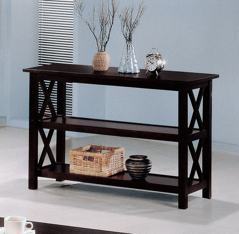 Maisy - Deep Merlot - Double Shelf Sofa Table - Ornate Home