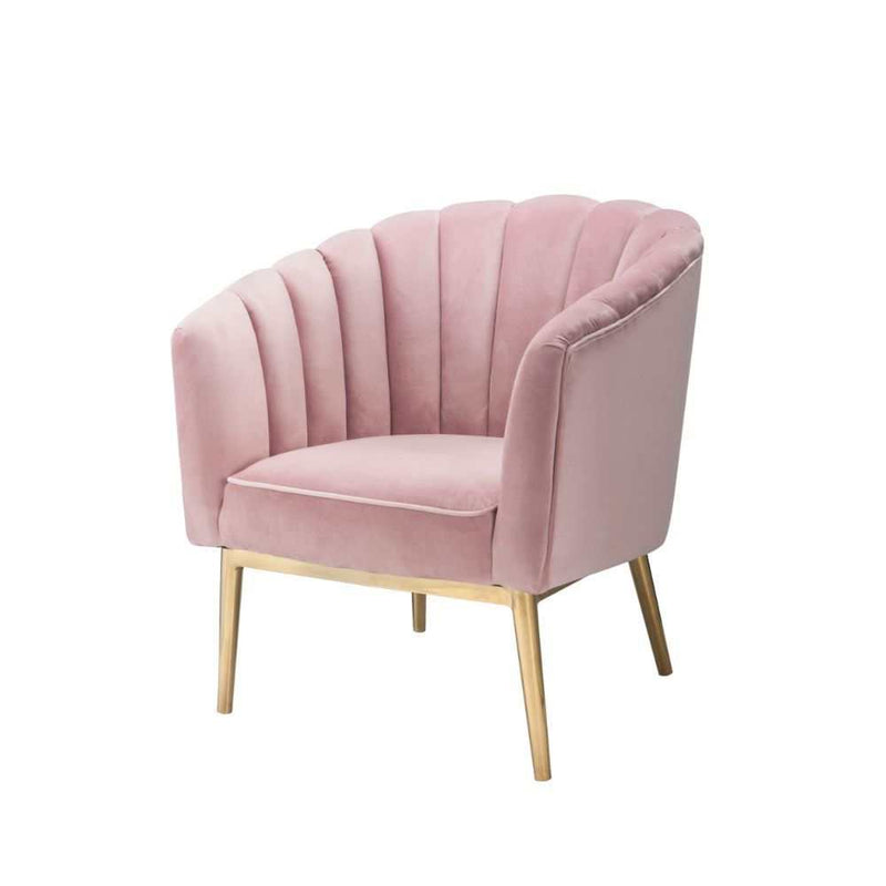 Colla - Blush Pink Velvet & Gold - Accent Chair - Ornate Home