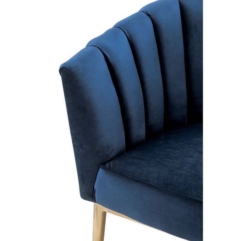 Colla - Midnight Blue Velvet & Gold - Accent Chair - Ornate Home