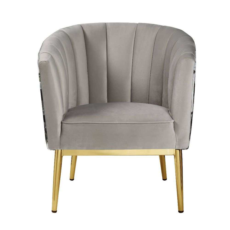 Colla - Gray Velvet & Gold - Accent Chair - Ornate Home