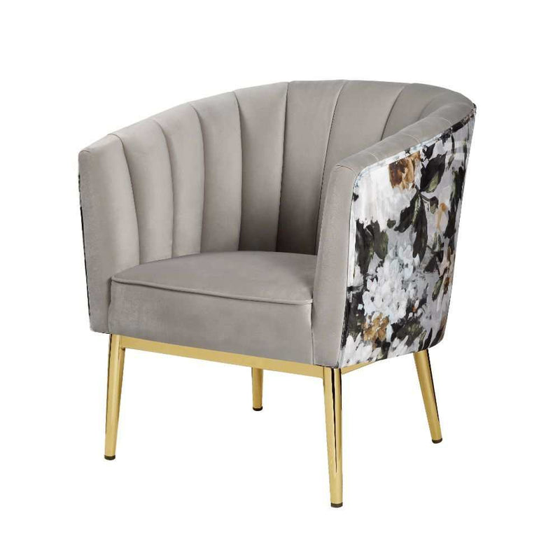 Colla - Gray Velvet & Gold - Accent Chair - Ornate Home