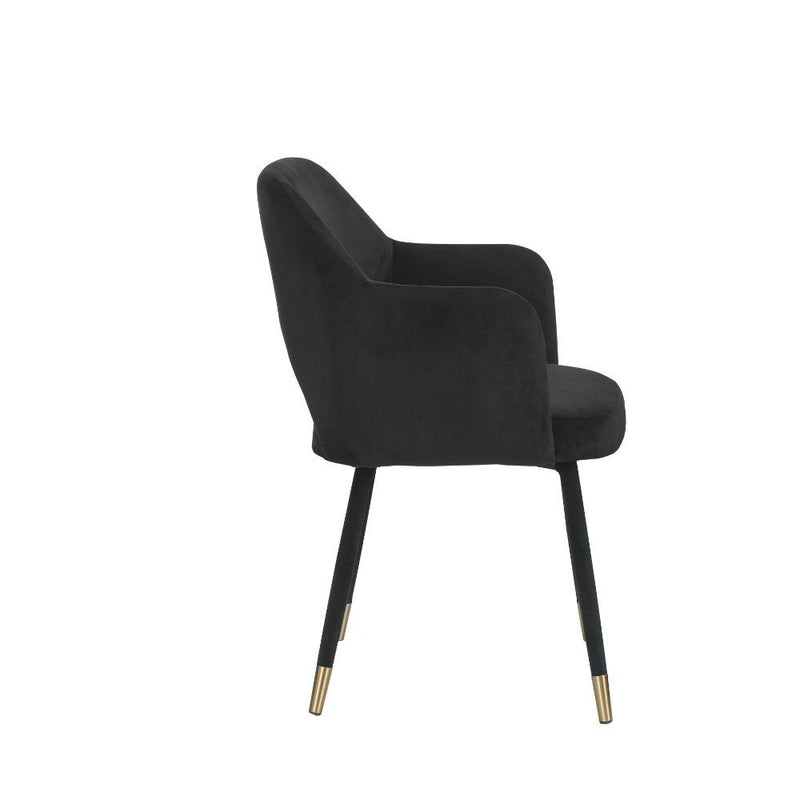 Applewood Black Velvet & Gold Accent Chair