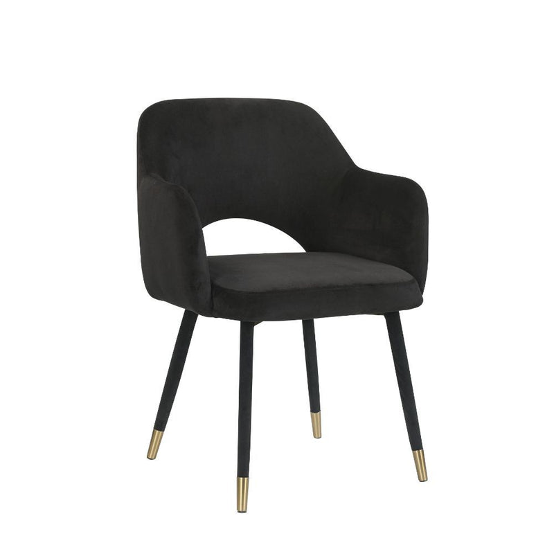 Applewood Black Velvet & Gold Accent Chair