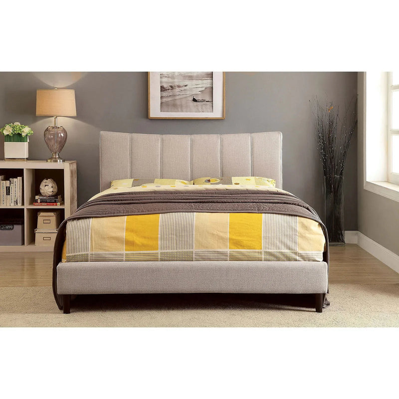 Ennis - Beige - Upholstered Queen Bed - Ornate Home