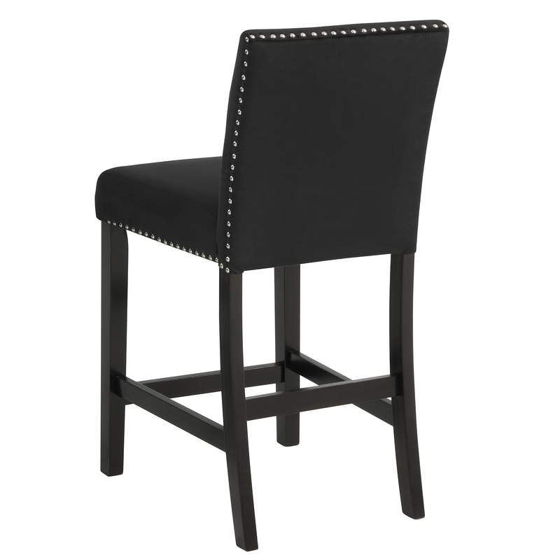 Lennon Black Velvet Counter Height Dining Chair (Set of 2)