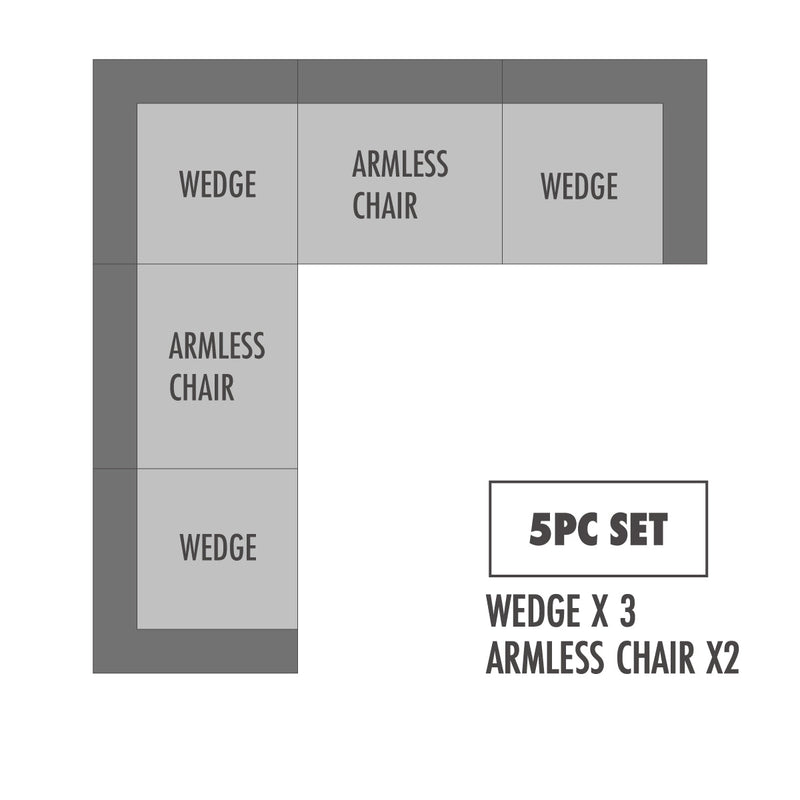 Pluma Ivory Fabric Modular Sectional Pre Sets