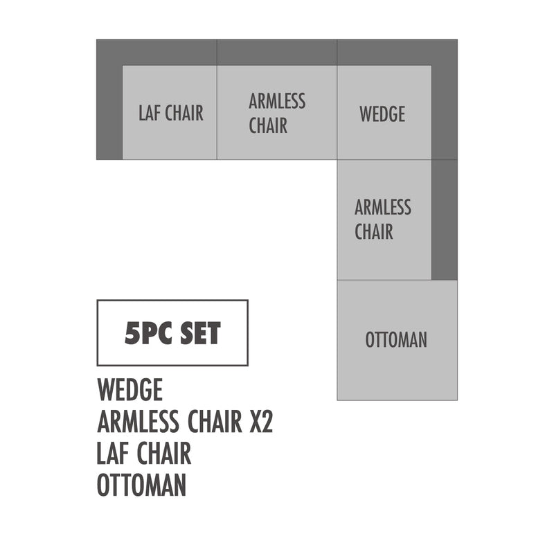 Pluma Ivory Fabric Modular Sectional Pre Sets