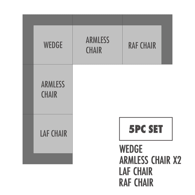 Pluma Ivory Fabric Modular Sectional Pre Sets