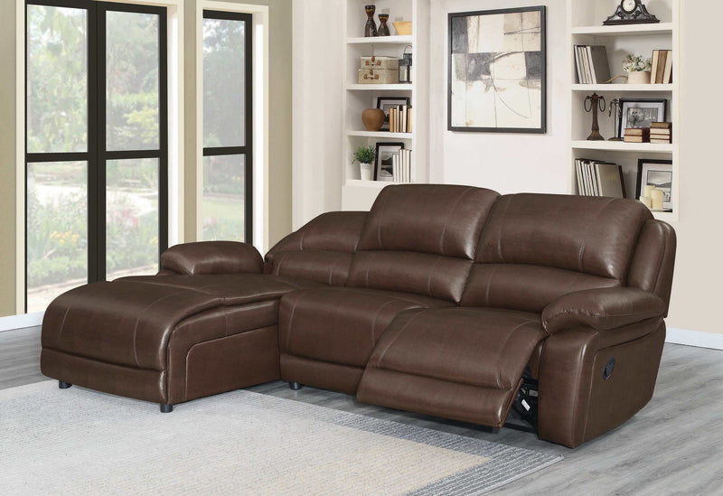 Mackenzie - Chestnut - 3pc Motion Sectional - Ornate Home