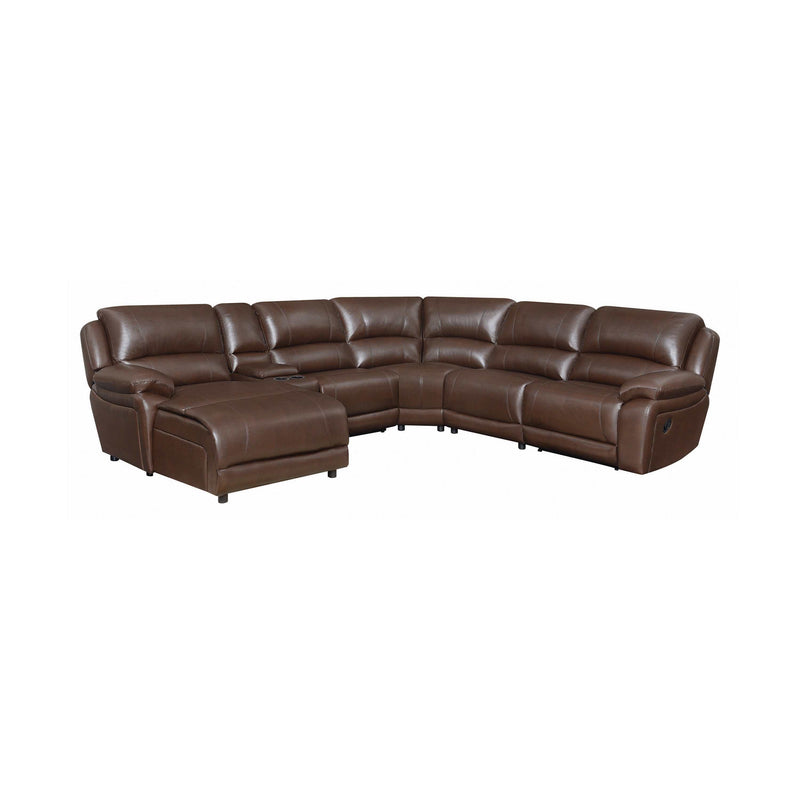 Mackenzie - Chestnut - 6pc Motion Sectional - Ornate Home