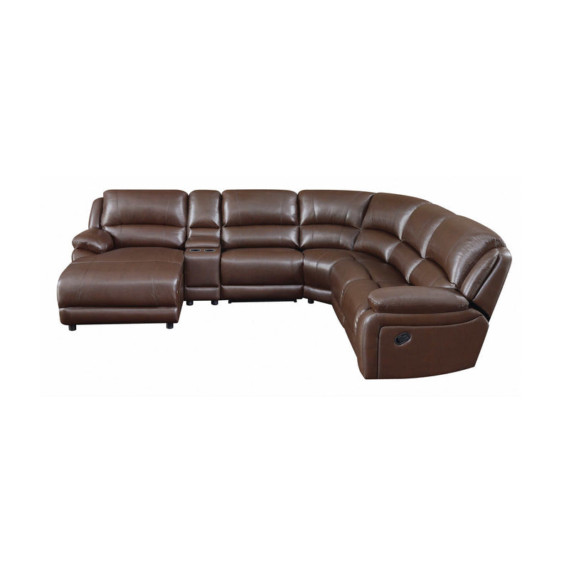 Mackenzie - Chestnut - 6pc Motion Sectional - Ornate Home