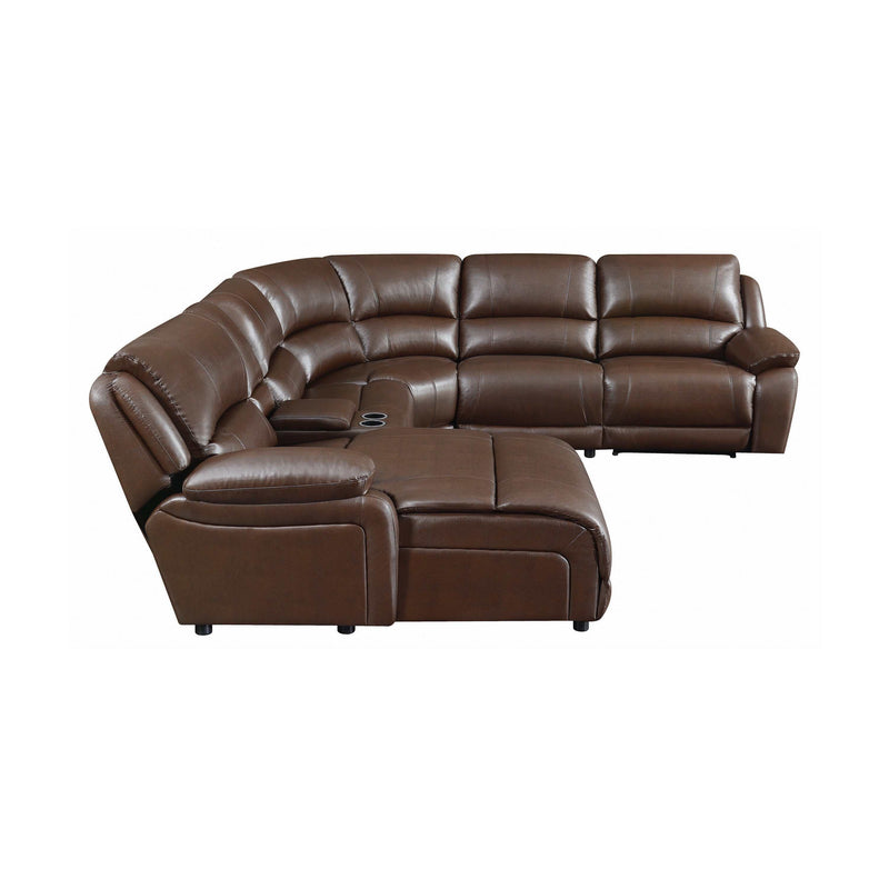 Mackenzie - Chestnut - 6pc Motion Sectional - Ornate Home