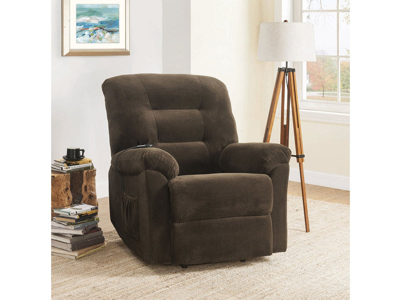 Marius - Chocolate - Power Lift Recliner - Ornate Home