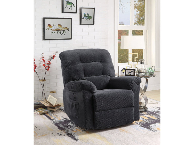 Marius - Charcoal - Power Lift Recliner - Ornate Home