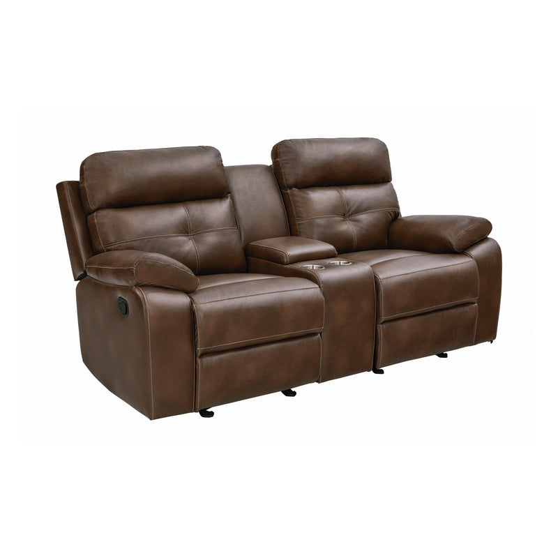 Damiano - Tri-Tone Brown - Glider Loveseat - Ornate Home