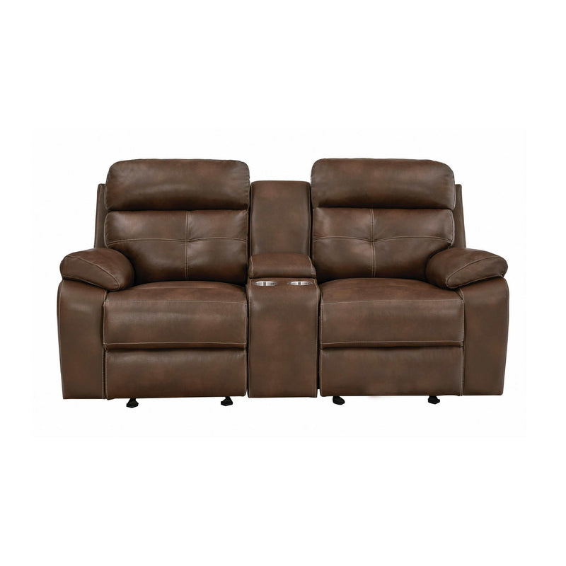 Damiano - Tri-Tone Brown - Glider Loveseat - Ornate Home