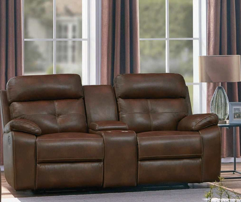 Damiano - Tri-Tone Brown - Glider Loveseat - Ornate Home