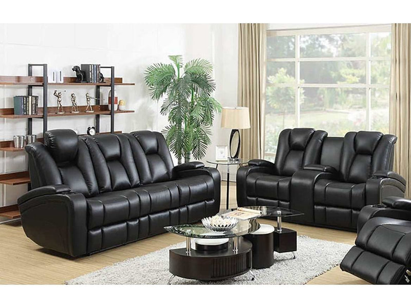 Delange - Black - 2pc Power Motion Living Room Set - Ornate Home