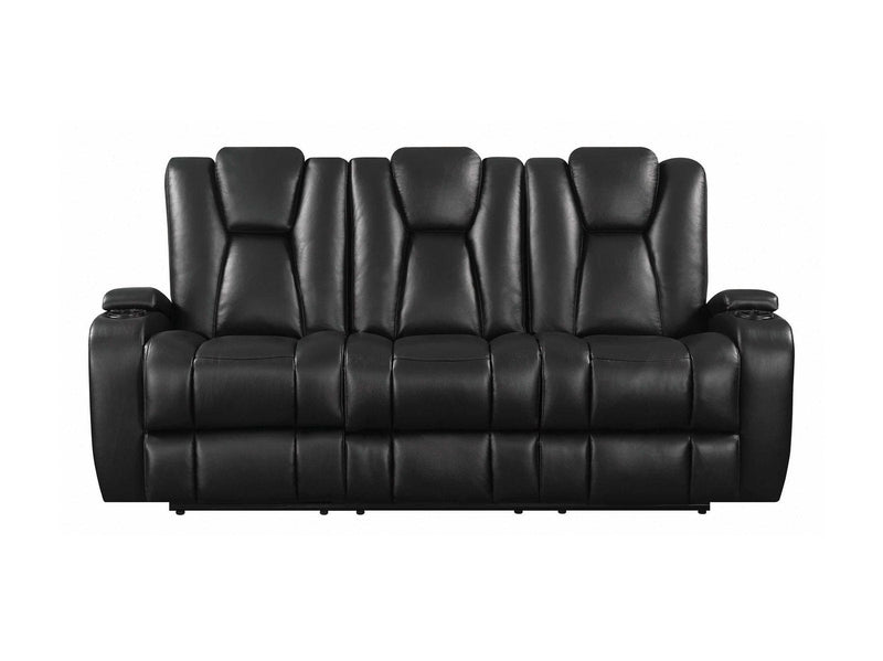 Delange - Black - Power^2 Sofa w/  Headrests - Ornate Home